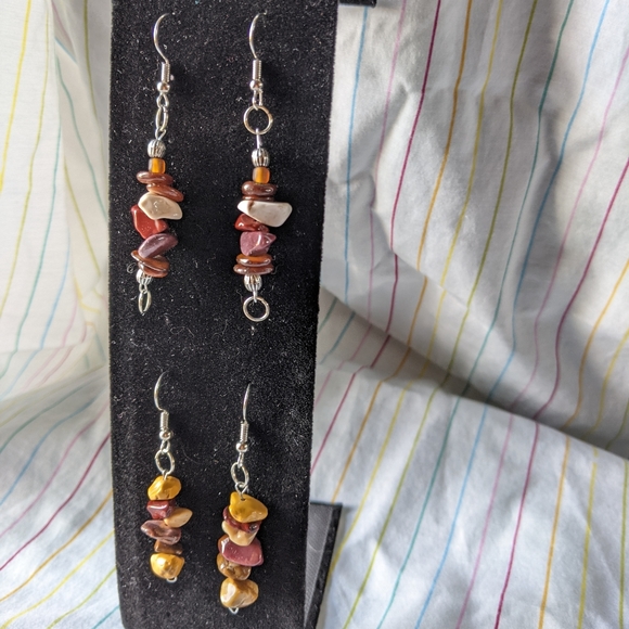 Hand Crafted Jewelry - Handmade beaded rock earrings